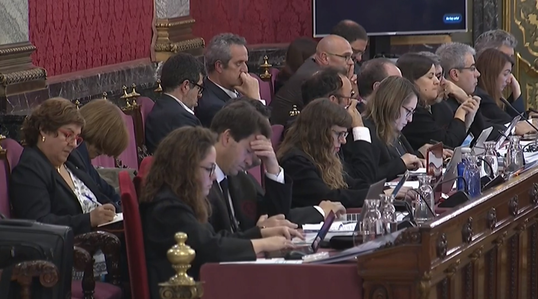 Defendants in the Catalan trial and their lawyers